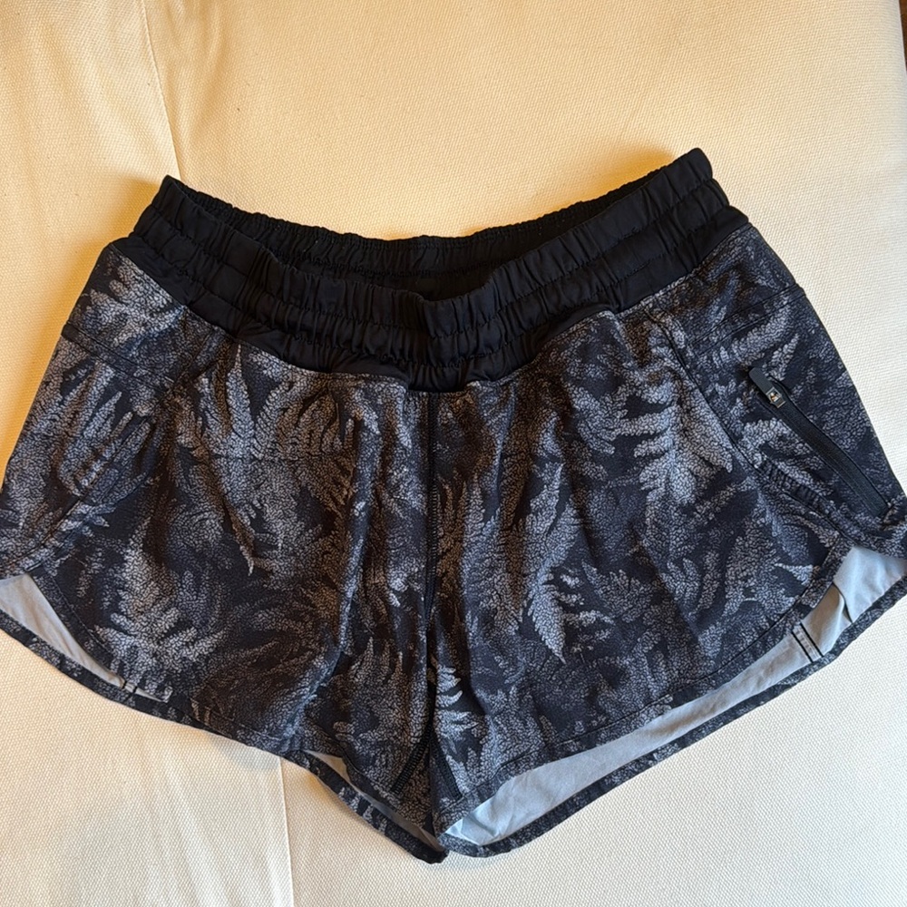 Lululemon Black and Gray foliage shorts